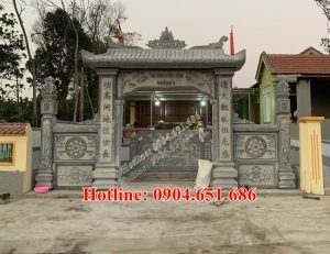 Mẫu cổng đá đẹp nhà thờ họ, nhà thờ tộc, từ đường bán tại Nam Định, Thái Bình