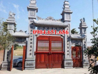 Mẫu cổng nhà thờ họ bằng đá khối tự nhiên đẹp tại Hải Dương Hưng Yên