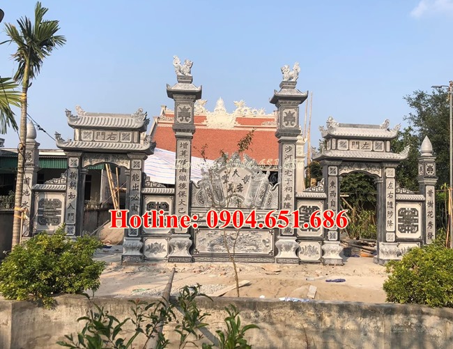 Thiết kế xây mẫu cổng nhà thờ họ, cổng chùa bằng đá đẹp tại Thái Nguyên, Bắc Kạn