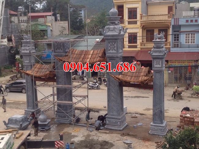 Xây mẫu cổng bằng đá thiết kế hợp phong thủy
