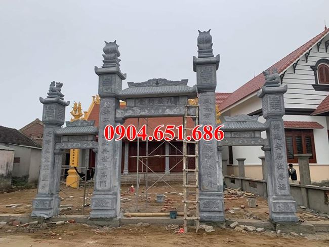Mẫu cổng thiết kế, chế tác từ đá khối tự nhiên đẹp hợp phong thủy tại Tiền Giang, Bến Tre