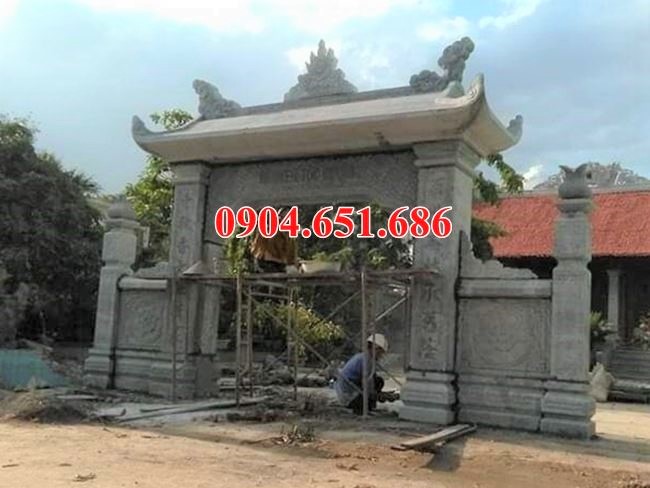 Mẫu cổng đình, chùa, cổng nhà thờ họ từ đường, nhà thờ tổ bằng đá khối tự nhiên đẹp