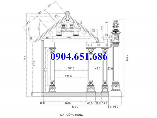 Ý nghĩa của cột đồng trụ nhà thờ họ trong thiết kế kích thước cột đồng trụ đá