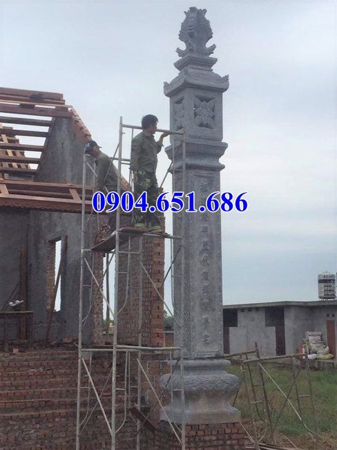 Mẫu cột đồng trụ đá, cột đá nhà thờ họ tại Bắc Ninh, Bắc Giang