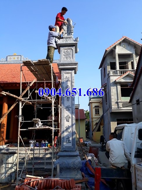 Mẫu cột đồng trụ đá, cột đá nhà thờ họ tại Vĩnh Phúc, Phú Thọ, Thái Nguyên