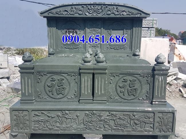 Bán mẫu mộ đôi đá xanh rêu Thanh Hóa đẹp tại Gia Lai
