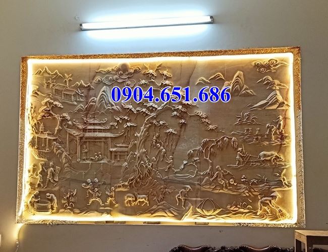 Mẫu chiếu, tranh đá vàng hoa văn tinh xảo bán tại các tỉnh Đông Bắc Bộ