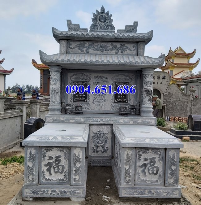 Bán mộ đá đôi có mái che đẹp tại Quảng Nam