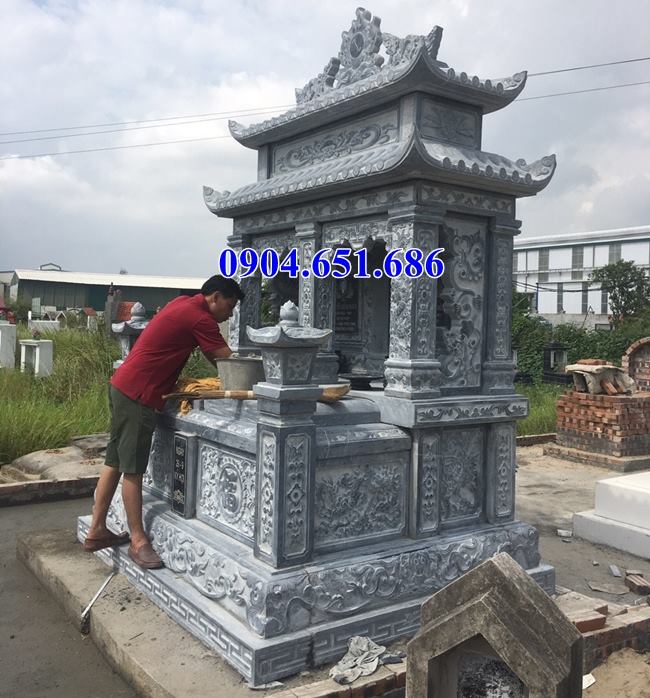 Giá mộ đôi đá khối tự nhiên đẹp bán ở Nam Định của cơ sở Đá Mỹ Nghệ Ninh Bình