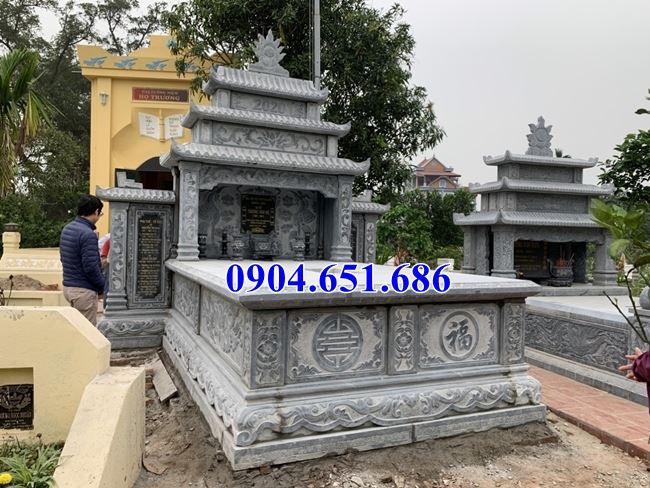 Mẫu mộ tổ đôi ba mái đá Ninh Bình đẹp tại Thừa Thiên Huế