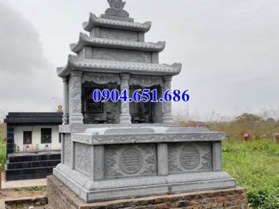 Mẫu mộ đá đôi ba mái đẹp bán tại Hưng Yên – Mộ đá đôi Hưng Yên