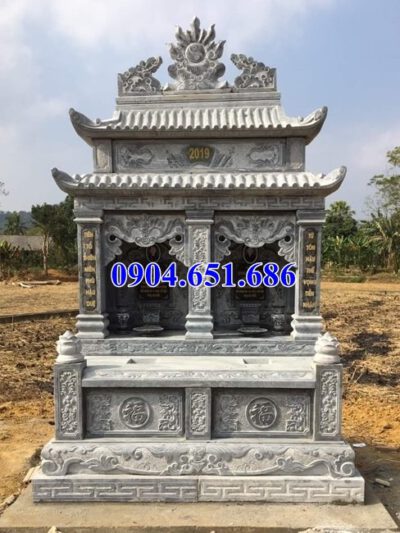 Mẫu mộ đá đôi gia đình đẹp tại Quảng Bình – Mộ đá đôi khối tự nhiên