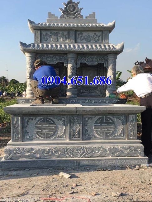Mẫu mộ đá đôi hai mái đẹp bán tại Quảng Ngãi