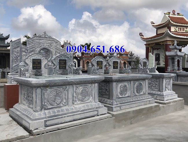 Mẫu mộ đá đôi tại Nam Định đẹp