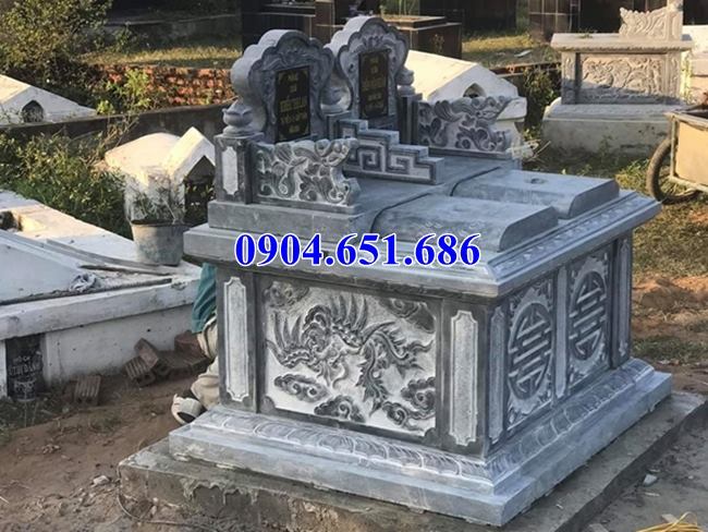 Mẫu mộ đôi bành đá Ninh Bình đẹp bán và lắp đặt ở Hà Nam