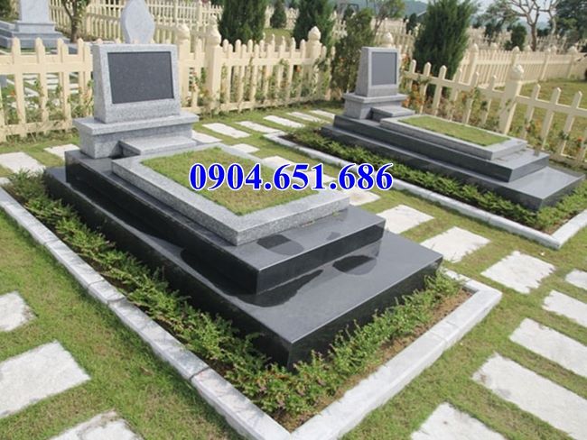 Mộ đá granite kim sa Ấn Độ nguyên khối tại Hải Dương đẹp