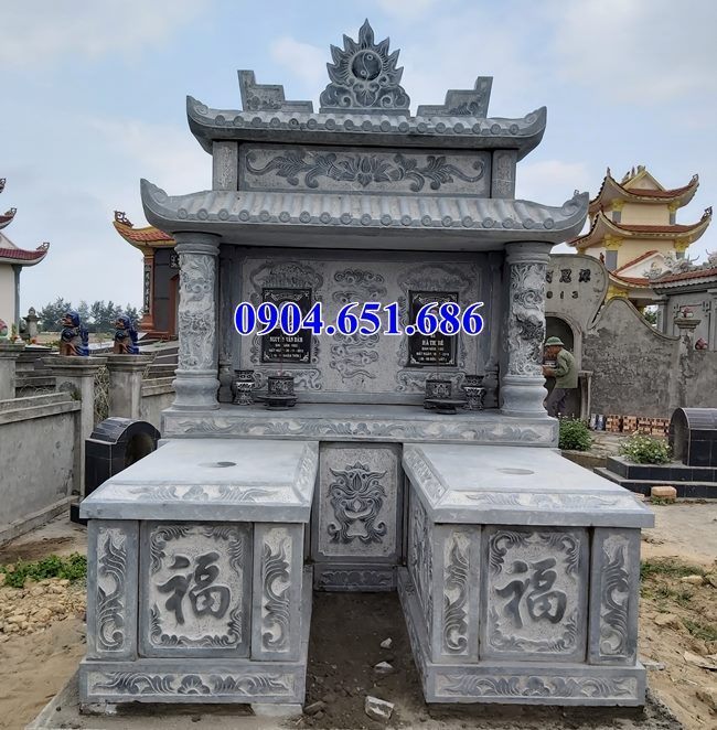 Thiết kế làm mộ đôi gia đình tại Thừa Thiên Huế đá khối tự nhiên đẹp