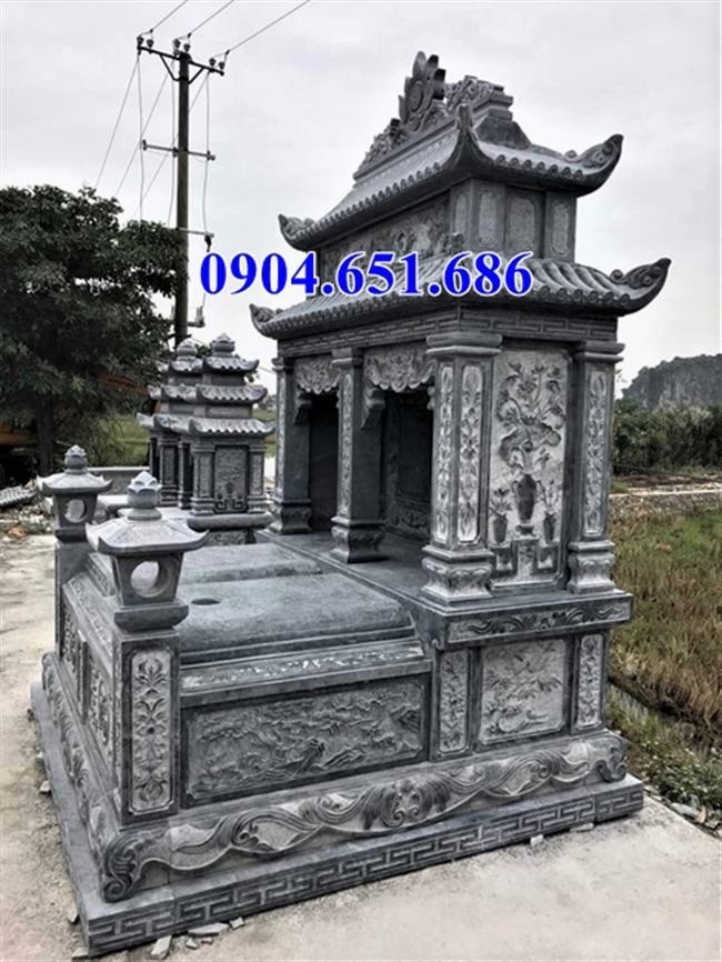 Thiết kế xây mẫu mộ đôi gia đình ở Quảng Ngãi bằng đá đẹp