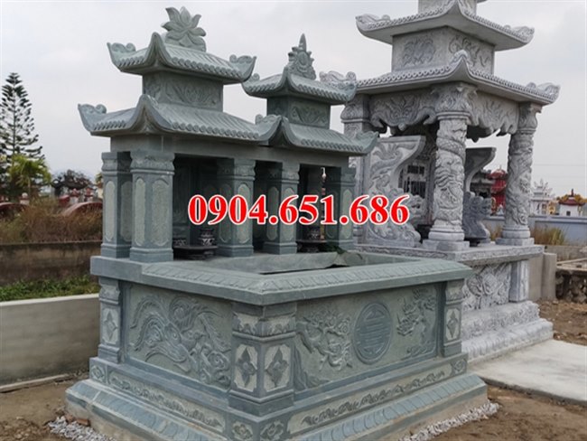 Địa chỉ bán, xây mộ đôi gia đình bằng đá khối tự nhiên đẹp ở Quảng Ngãi