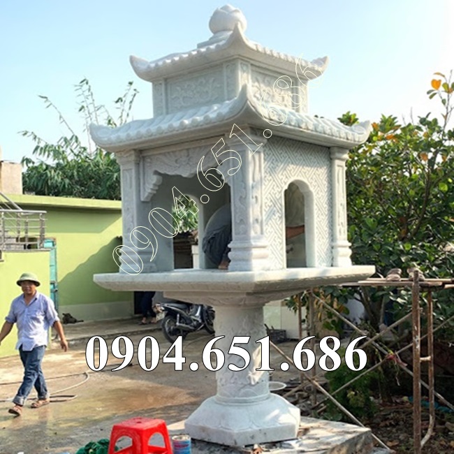 Mẫu am miếu thờ đá trắng đẹp bán tại An Giang, Trà Vinh - Bàn thờ thiên ngoài trời tại An Giang, Trà Vinh
