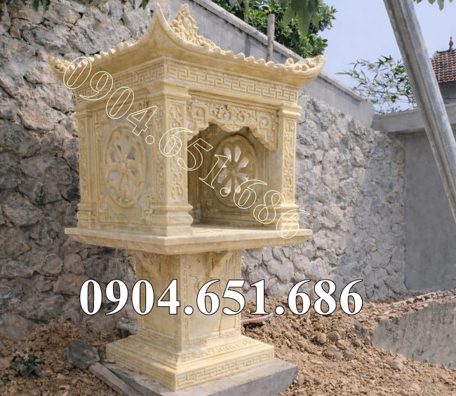 Mẫu am miếu thờ đá vàng đẹp thờ thần linh ngoài trời bán tại An Giang, Trà Vinh - Bàn thờ, tủ thờ ngoài trời tại An Giang, Trà Vinh