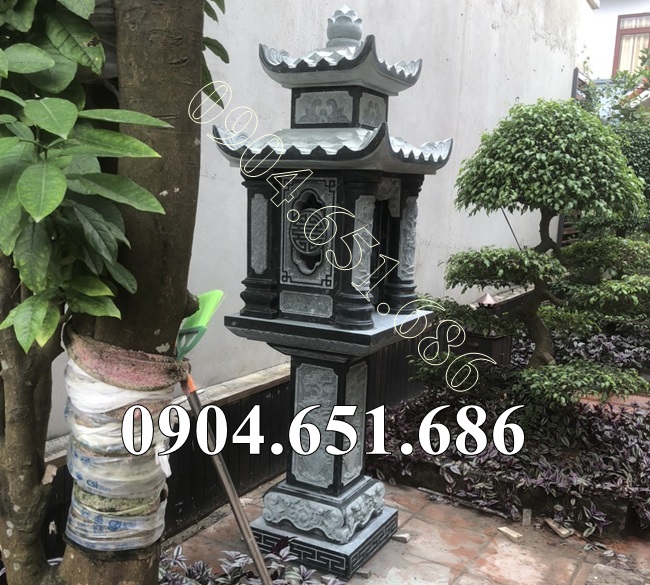 Mẫu am thờ nhỏ thờ thần linh ngoài trời đá xanh rêu đẹp bán tại Tiền Giang, Bến Tre - Bàn thiên trước nhà tại Tiền Giang, Bến Tre