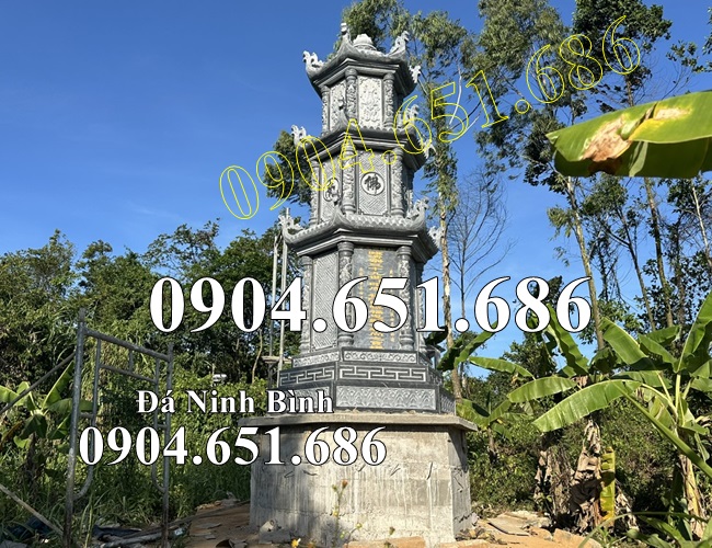 Mẫu mộ bảo tháp đá đẹp bán tại Long An - Mộ tháp phật giáo tại Long An
