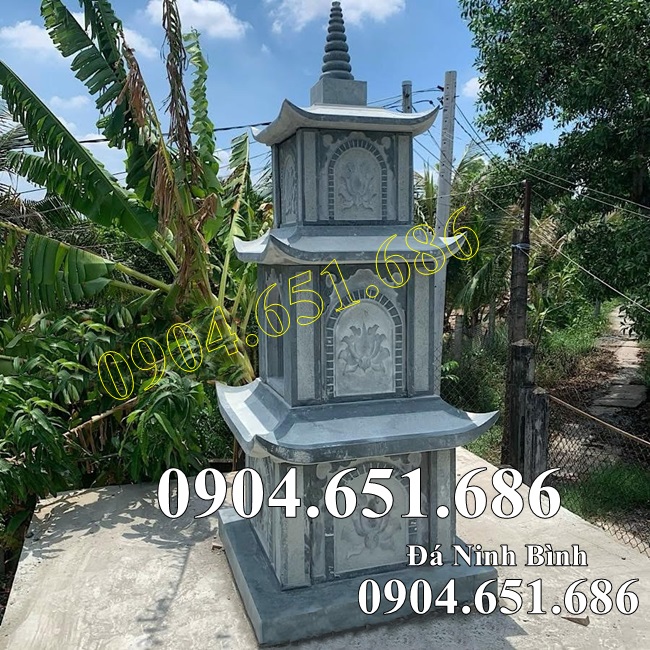 Mẫu mộ tháp sư, mộ tháp chùa đẹp bán tại Long An - Tháp để tro cốt sư trong chùa tại Long An