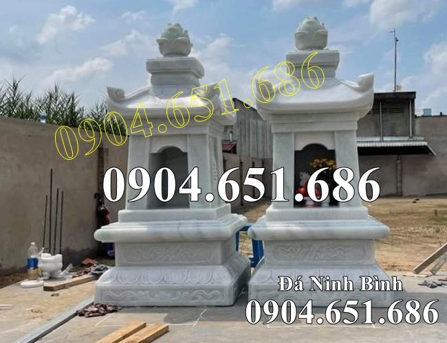 Mẫu tháp mộ đá trắng đẹp bán tại Long An - Tháp nhỏ để tro cốt tại Long An