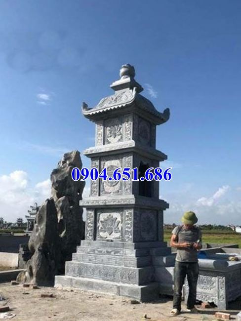 Mẫu mộ tháp đá đẹp bán tại Tiền Giang – Mộ tháp phật giáo xây để tro cốt