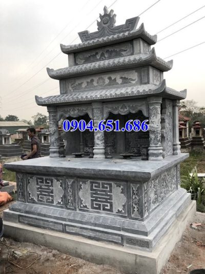 Mẫu mộ đá đôi đẹp ba mái bán tại Khánh Hòa – Mộ đá đôi Khánh Hòa