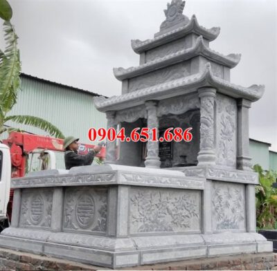 Mẫu mộ đá đôi đẹp ba mái bán tại Ninh Thuận – Mộ đá đôi Ninh Thuận