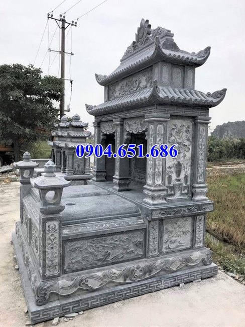 Mẫu mộ đá đôi đẹp bán tại Quảng Ninh – Mộ đá đôi gia đình