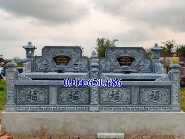 Mẫu mộ đôi Hòa Bình không mái thiết kế đơn giản
