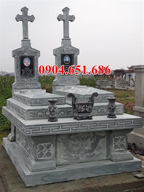 Mẫu mộ đôi công giáo đá đẹp tại Ninh Thuận