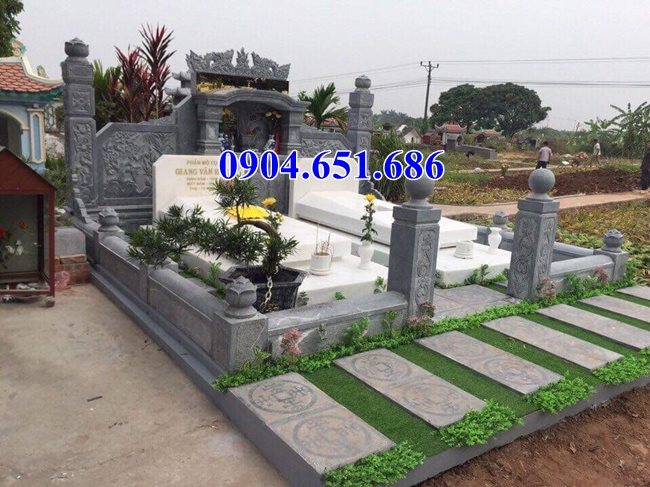 Mẫu mộ đôi đá trắng đẹp bán ở Thái Bình