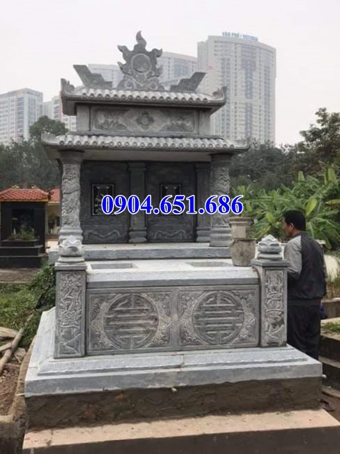 Địa chỉ bán, làm mẫu mộ đá đôi gia đình đẹp tại Quảng Ninh