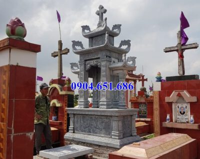 Mẫu lăng mộ đá công giáo bán tại Bắc Giang 07 – Lăng mộ đạo