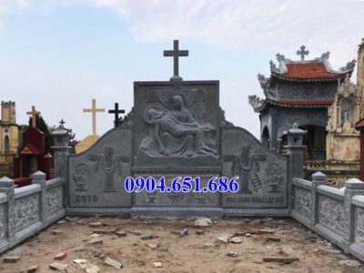 Mẫu lăng mộ đá công giáo bán tại Nam Định 07 – Lăng mộ đạo