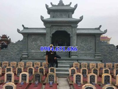 Mẫu lăng mộ đá xanh rêu bán tại Bắc Giang 06 – Lăng mộ đá xanh đẹp