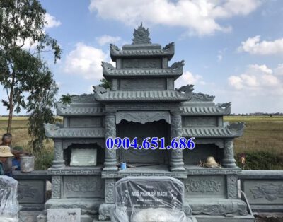 Mẫu lăng mộ đá xanh rêu bán tại Bắc Ninh 06 – Lăng mộ đá xanh đẹp