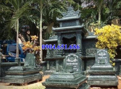Mẫu lăng mộ đá xanh rêu bán tại Hưng Yên 06 – Lăng mộ đá xanh đẹp