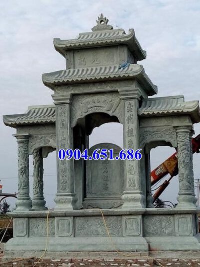 Mẫu lăng mộ đá xanh rêu bán tại Sơn La 05 – Lăng mộ đá xanh đẹp