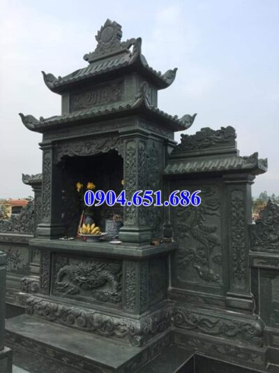Mẫu lăng mộ đá xanh rêu bán tại Tuyên Quang 05 – Lăng mộ đá xanh đẹp