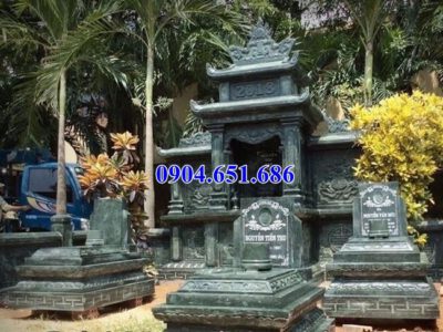 Mẫu lăng mộ đá xanh rêu bán tại Điện Biên 05 – Lăng mộ đá xanh đẹp