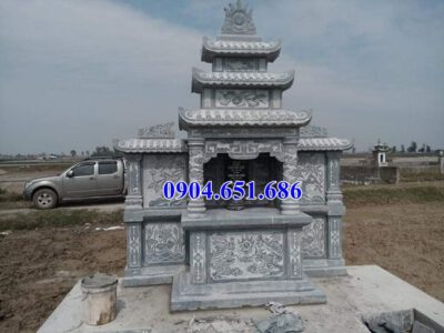 Mẫu lăng mộ đá đẹp bán tại Thái Bình 02 – Lăng thờ đá khối tự nhiên