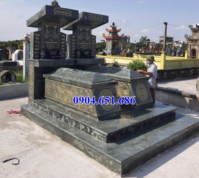 Mẫu mộ đá xanh rêu Thanh Hóa đơn giản đẹp bán tại Sài Gòn