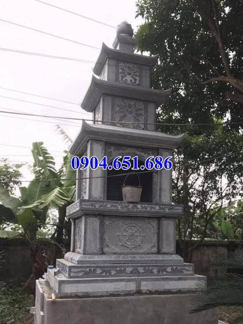Mẫu mộ đá đẹp hình tháp bán tại Gia Lai – Mộ tháp đá phật giáo để tro cốt