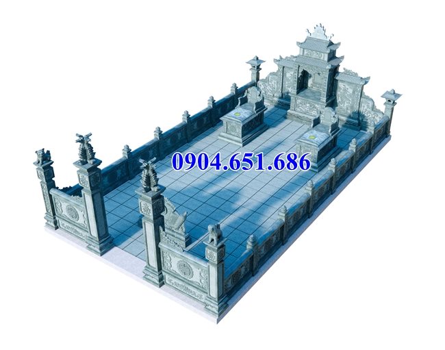Mẫu thiết kế khu lăng mộ đẹp kích thước chuẩn phong thủy