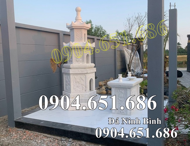 Mẫu mộ bảo tháp đá trắng đẹp bán tại Sài Gòn, Hồ Chí Minh - Tháp để tro cốt tại Sài Gòn